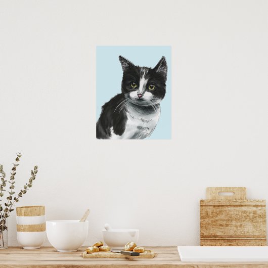 Zwart-witte keukentekening poster (Keuken)