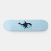 Zwart-witte killer walvis persoonlijk skateboard (Horizontaal)