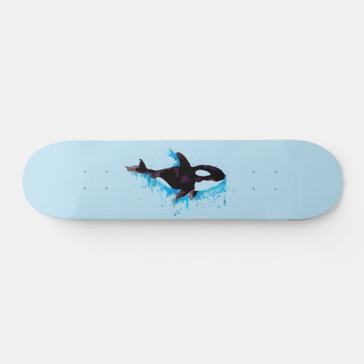 Zwart-witte killer walvis persoonlijk skateboard (Horizontaal)