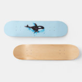 Zwart-witte killer walvis persoonlijk skateboard (Horizontaal)