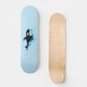 Zwart-witte killer walvis persoonlijk skateboard (Voorkant)