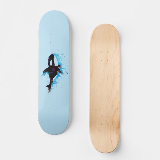 Zwart-witte killer walvis persoonlijk skateboard (Voorkant)