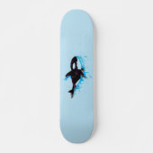 Zwart-witte killer walvis persoonlijk skateboard (Voorkant)