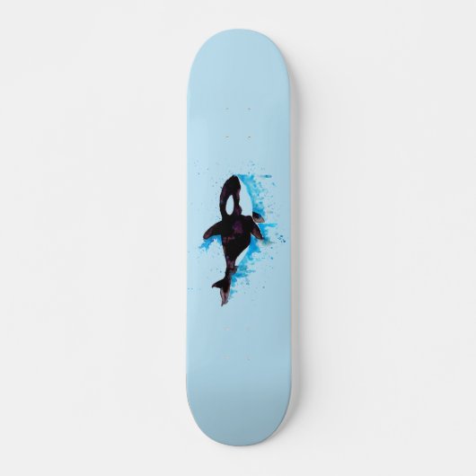 Zwart-witte killer walvis persoonlijk skateboard (Voorkant)