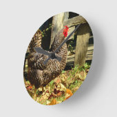 Zwart-witte Kip Ronde Klok (Hoek)