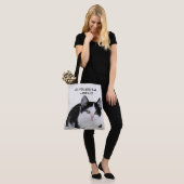 Zwart Witte Kitten All Over Print Tote Tas (Op model)