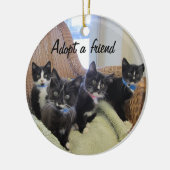 Zwart-witte Kittens Keramisch Ornament (Links)