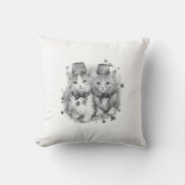 Zwart-witte kittens met petten kussen (Voorkant)