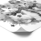 Zwart-witte kittens met petten poster (Hoek)