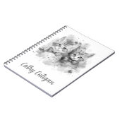 Zwart-witte kittens met strik aangepaste naam notitieboek (Linkerzijde)