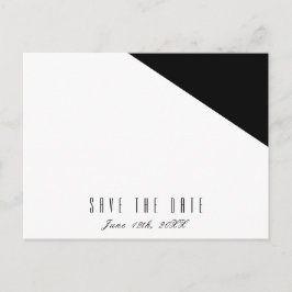 Zwart & Witte Klasse Driehoekige Trouw Datum Bespa Aankondigingskaart