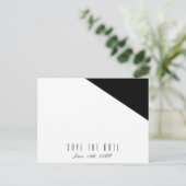 Zwart & Witte Klasse Driehoekige Trouw Datum Bespa Aankondigingskaart (Staand voorkant)