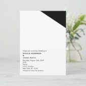 Zwart & Witte Klasse Driehoekige Trouw Uitnodiging (Staand voorkant)