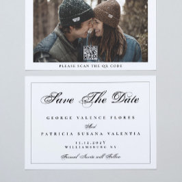 Zwart-witte Klassic QR CODE Elegant foto Save The Date