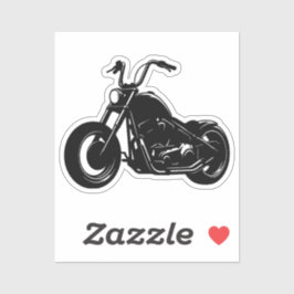 Zwart Witte Klassieke Cruiser Motorfiets Vector Ku Sticker
