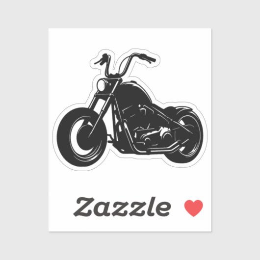 Zwart Witte Klassieke Cruiser Motorfiets Vector Ku Sticker (Vel)