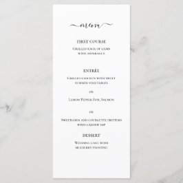 Zwart Witte Klassieke Elegante Monogram Trouwmenu Menu