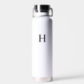 Zwart Witte Klassieke Elegante Monogram Waterfles (Achterkant)
