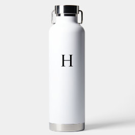 Zwart Witte Klassieke Elegante Monogram Waterfles