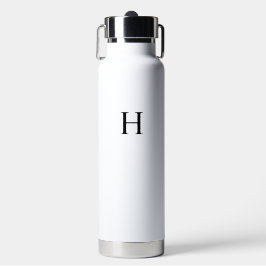 Zwart Witte Klassieke Elegante Monogram Waterfles