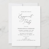 Zwart-witte, klassieke, elegante verlofpartij kaart (Voorkant)