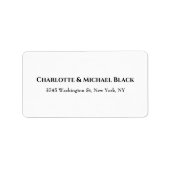 Zwart-witte, klassieke minimalistische legante fam etiket (Voorkant)