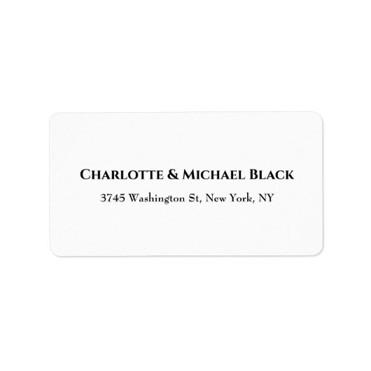 Zwart-witte, klassieke minimalistische legante fam etiket (Voorkant)