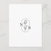 Zwart Witte Klassieke Minimalistische Moderne Trou Informatiekaartje (Achterkant)