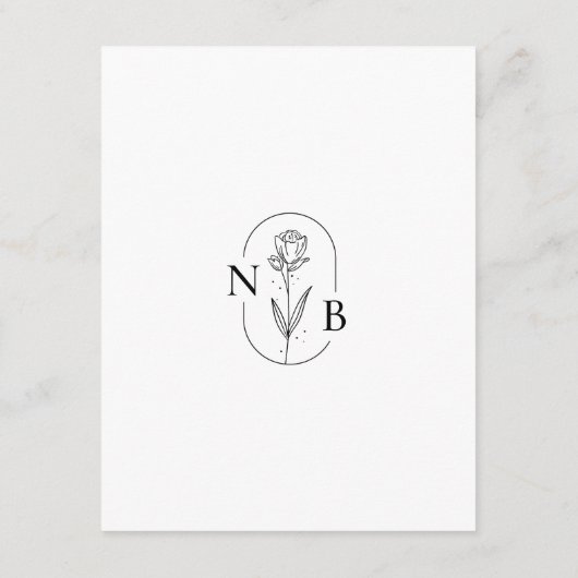 Zwart Witte Klassieke Minimalistische Moderne Trou Informatiekaartje (Achterkant)