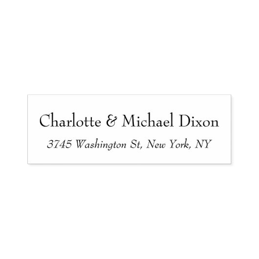 Zwart Witte Klassieke Stijlvolle Elegante Familien Zelfinktende Stempel (Design)