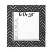 Zwart-witte kleur Chevron, verwisselbaar om lijst  Notitieblok (Voorkant)