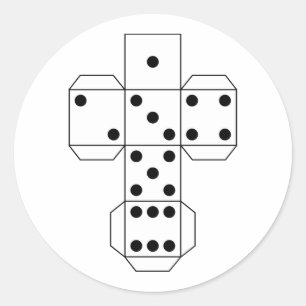 Zwart-witte kleur die dik Trekgetal Ronde Sticker