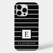 zwart-witte kleurenstrepen iPhone hoesje (Achterkant)