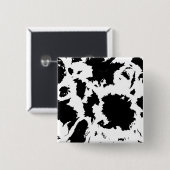 Zwart-witte klodders vierkante button 5,1 cm (Voorkant /achterkant)