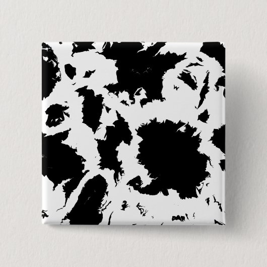 Zwart-witte klodders vierkante button 5,1 cm (Voorkant)