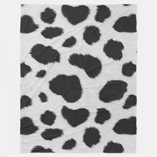 Zwart-witte koe bont patroon fleece deken (Voorkant)