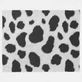 Zwart-witte koe bont patroon fleece deken (Voorkant (Horizontaal))