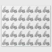 Zwart-witte koe die een trekker bestuurt cadeaupapier (Vlak)