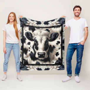 Zwart & Witte Koe Koehuid Bont Bontachtige Uiterli Fleece Deken