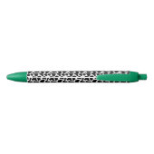 Zwart & Witte Koe Patroon Script Naam Monogram Zwarte Inkt Pen (Achterkant)