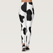 Zwart-witte koe spleet leggings printpatroon afdru (Achterkant)