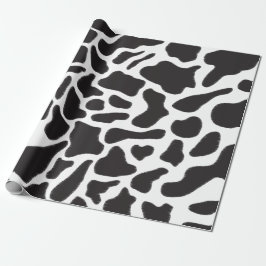 Zwart-witte Koe Spot Animal Patroon Cadeaupapier