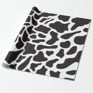 Zwart-witte Koe Spot Animal Patroon Cadeaupapier