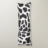 Zwart-witte Koe Spot Animal Patroon Lichaamskussen (Achterkant (Verticaal))