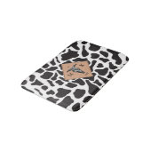 Zwart-witte Koe Spot Animal Patroon Monogram Badmat (Gekanteld)