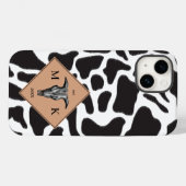 Zwart-witte Koe Spot Animal Patroon Monogram Case-Mate iPhone Case (Achterkant (horizontaal))