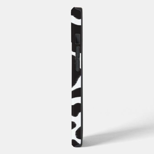 Zwart-witte Koe Spot Animal Patroon Monogram Case-Mate iPhone Case (Achterkant / Links)