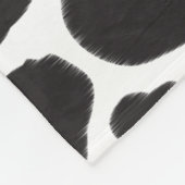 Zwart-witte Koe Spot Animal Patroon Monogram Fleece Deken (Hoek)