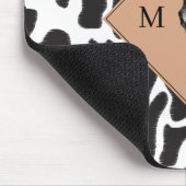 Zwart-witte Koe Spot Animal Patroon Monogram Muismat (Hoek)