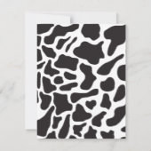 Zwart-witte Koe Spot Animal Patroon Monogram Notitiekaartje (Achterkant)